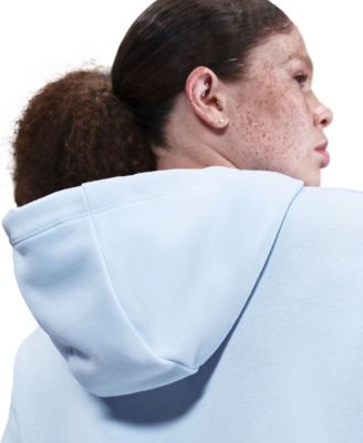 Plus Size Active Sportswear Club Hooded Fleece Sweatshirt