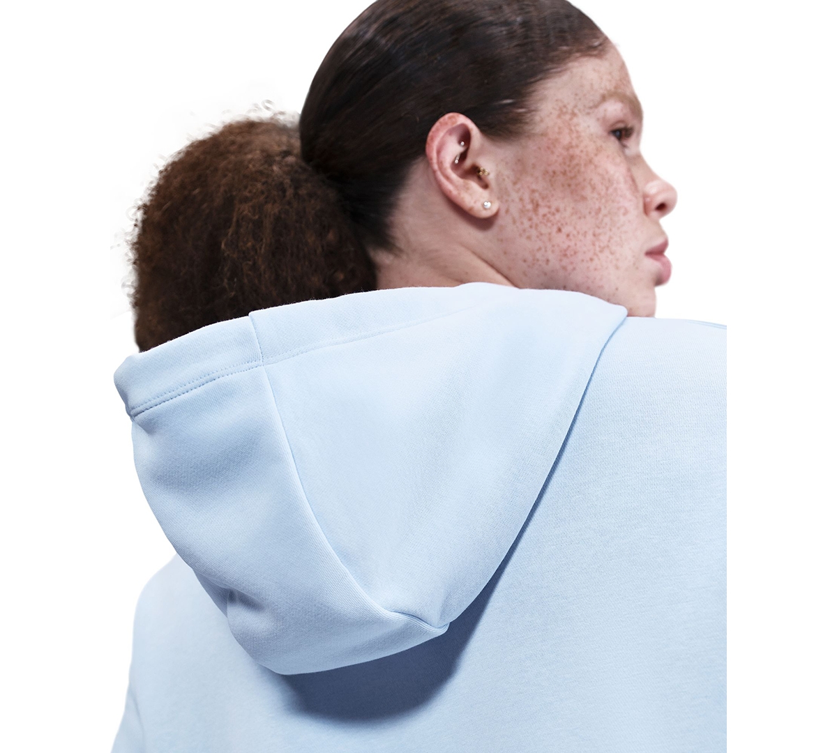 Nike Plus Size Active Sportswear Club Hooded Fleece Sweatshirt In Blue