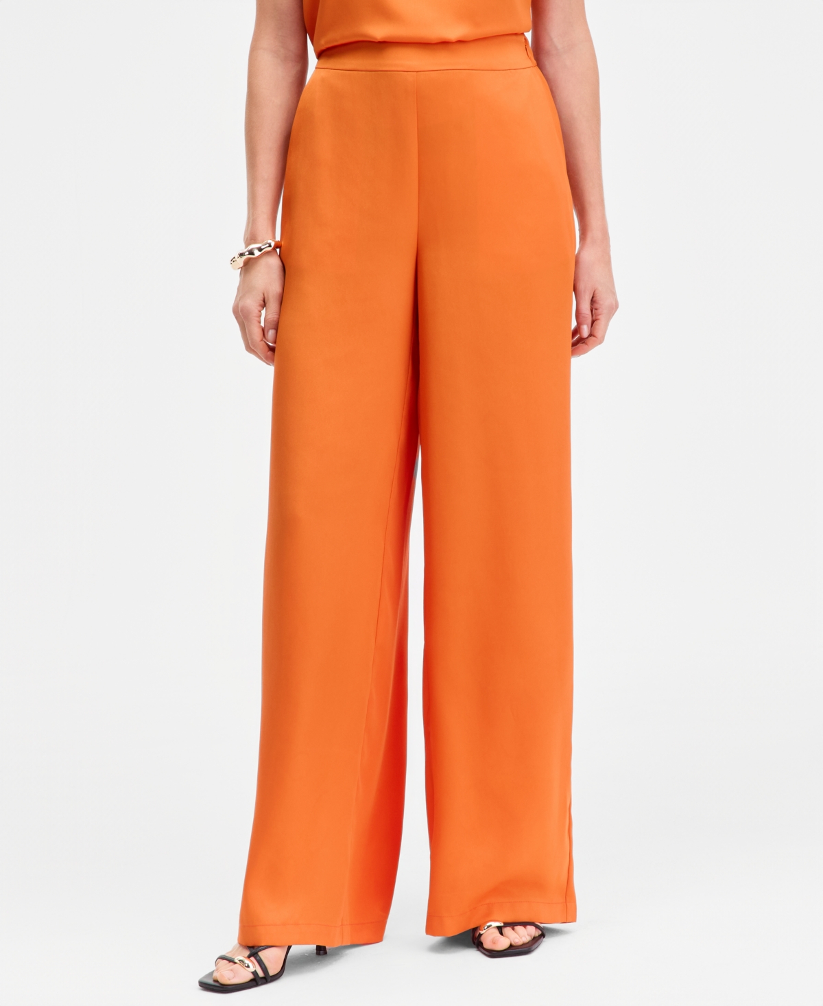 I.n.c. International Concepts Women's High-Rise Satin Palazzo Pants, Exclusively at Macy's