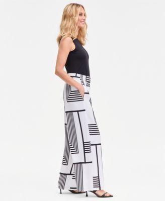 Women's Graphic-Print Pull-On Wide-Leg Pants, Macy's Exclusive