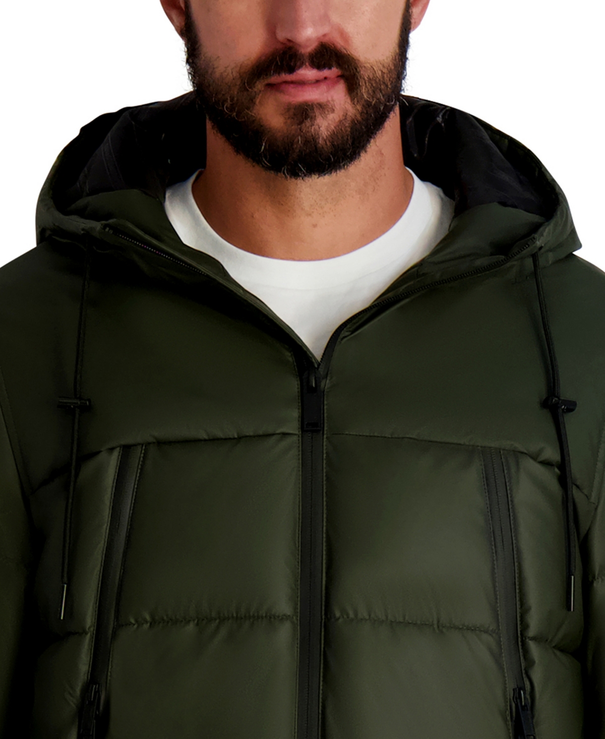 Karl Lagereld Mid Weight Hooded Puffer With Pockets