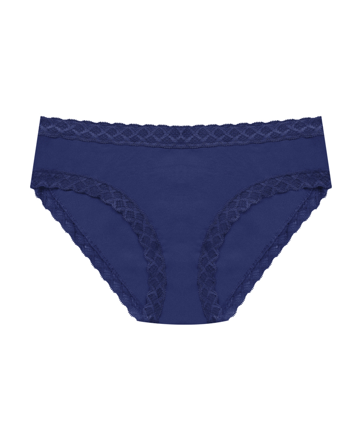 Natori Bliss Lace-trim Cotton Brief Underwear 156058 In Blue