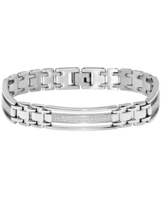 Macy's - White Diamond Bracelet (1/2 ct. t.w.) in Stainless Steel