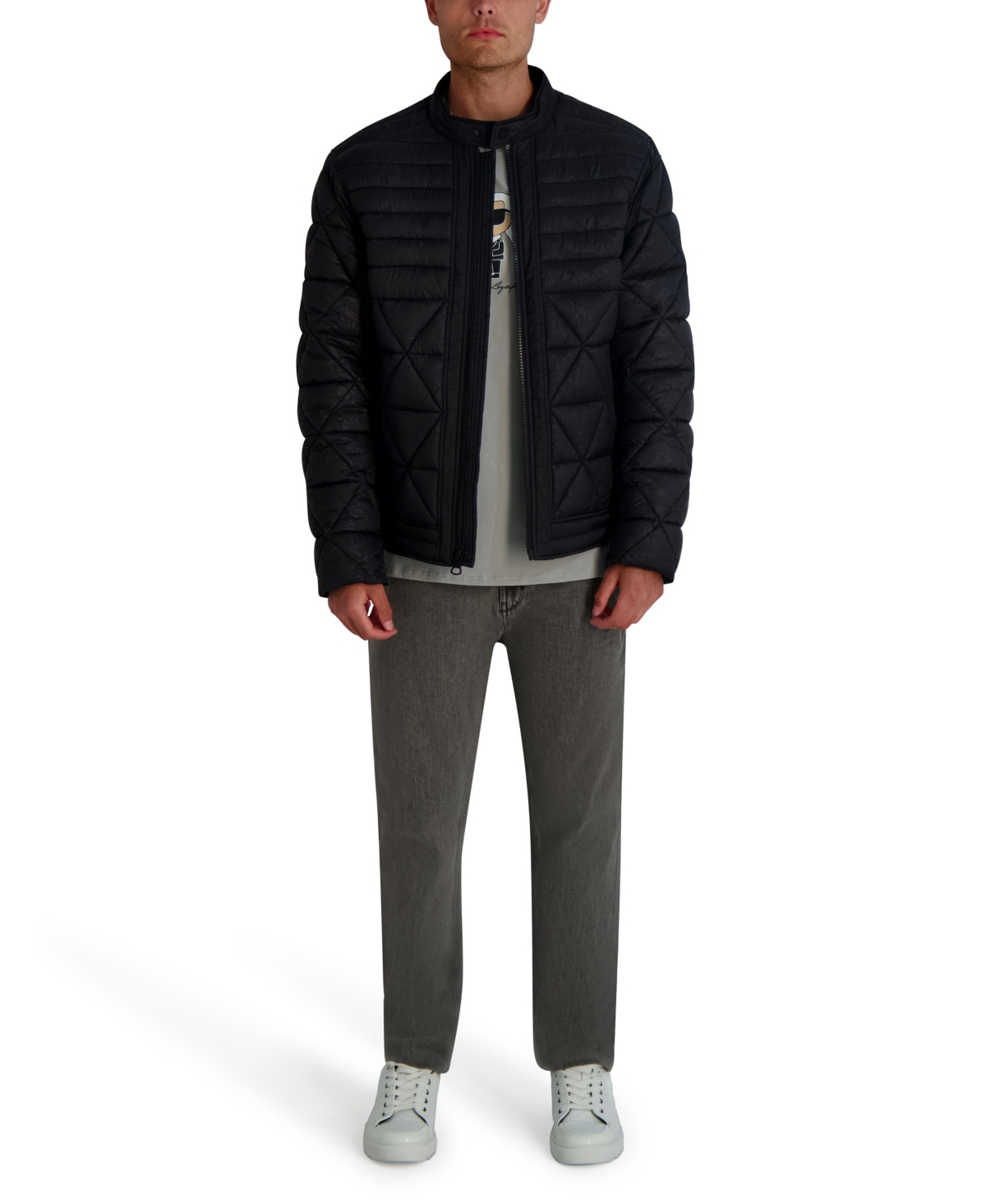 Karl Lagerfeld Paris Men's Graffiti Quilted Jacket