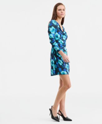 Women's Printed Cowlneck Minidress, Macy's Exclusive