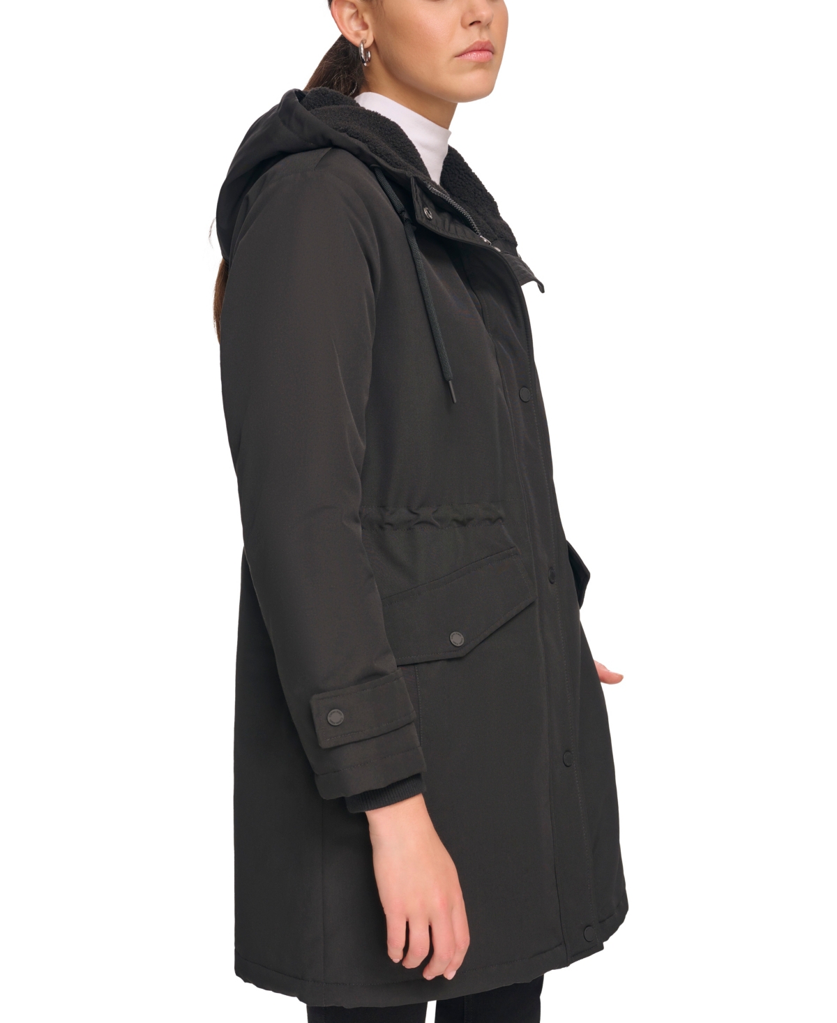 Calvin Klein Women's Stand Collar Hooded Coat