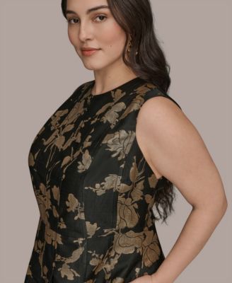 Plus Size Sleeveless Fit and Flare Midi Dress