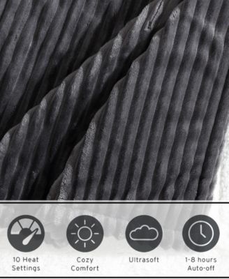 Mountain Valley Ribbed Plush Heated Blanket, Full