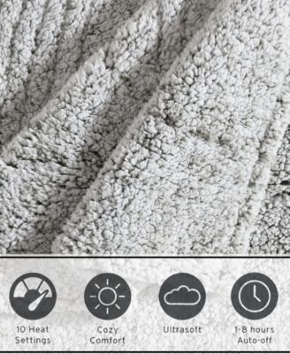 Lookout Mountain Tipped Print Sherpa Heated Blanket, Full