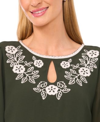 Women's Long-Sleeve Embroidered Top