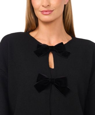 Women's Bow Closure Cardigan Sweater