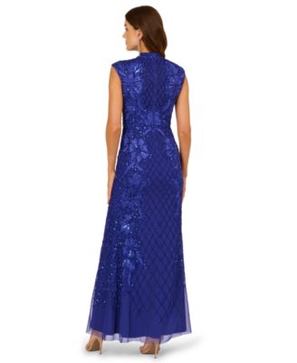 Women's Beaded Sleeveless Long Dress