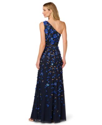 Women's Beaded One-Shoulder Long Dress