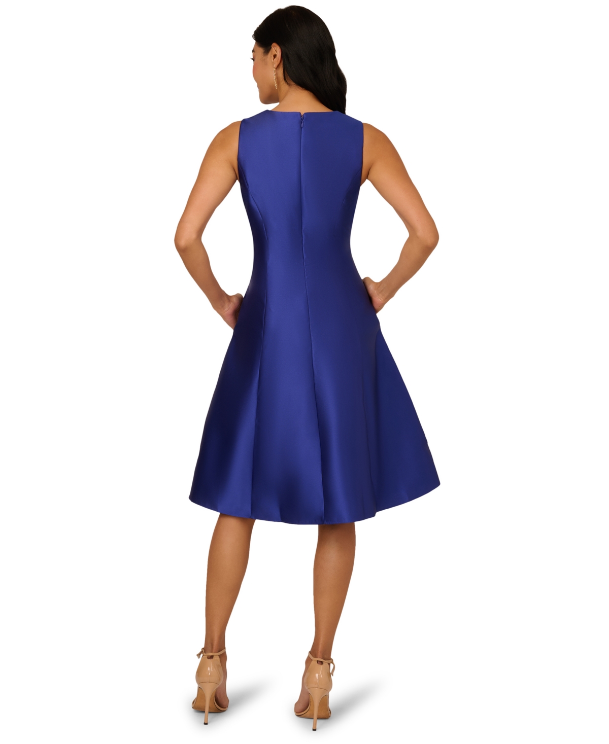 Adrianna Papell Women's Mikado Button-down Dress In Blue