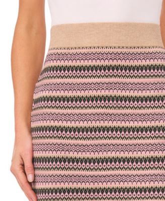 Women's Fair Isle Sweater Pull-On Mini Skirt