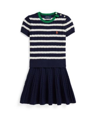 Polo Ralph Lauren - Girls 2T-6X 2-Piece Striped Sweater & Skirt Set
