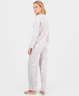 Women's Cotton Printed Button-Front Pajama Set, Exclusively at Macy's