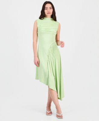 Women's Ruched Asymmetric Midi Dress, Macy's Exclusive
