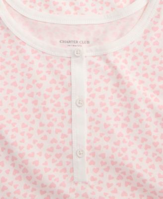 Plus Size Cotton Ditsy Floral Henley Sleepshirt, Created for Macy's