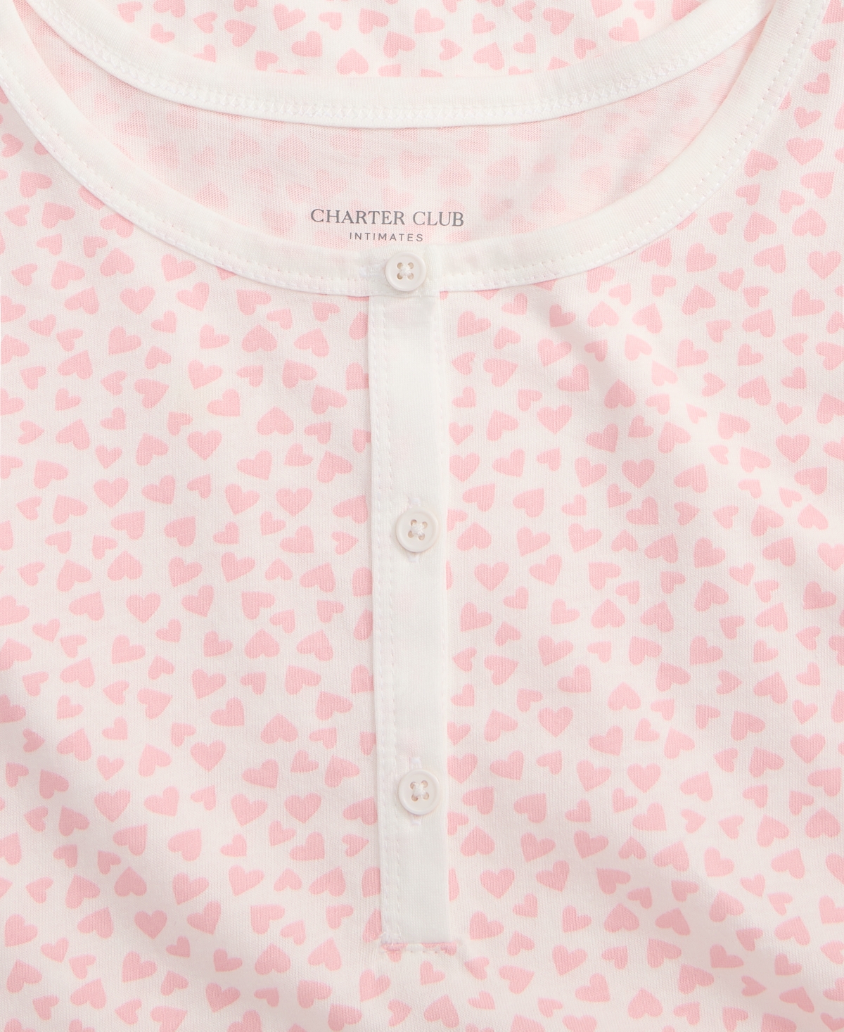 Charter Club Plus Size Cotton Ditsy Floral Henley Sleepshirt, Created for Macy's