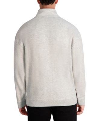 Men's Mock-Neck Waffle Textured Fleece Jacket