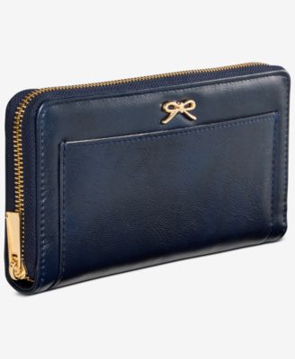 Angii Solid Zip-Around Glazed Wallet, Macy's Exclusive