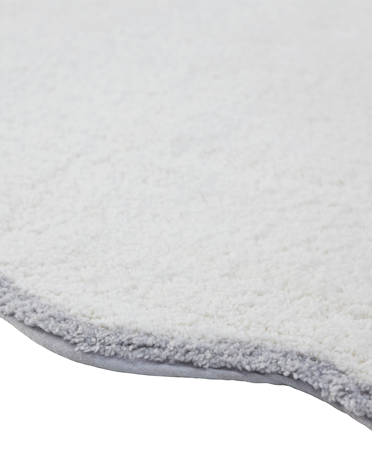 Vcny Home Scallop Cotton Bath Rug, 17" X 24" In Gray