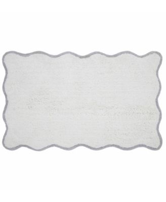 Scallop Cotton Bath Rug, 21" x 34"