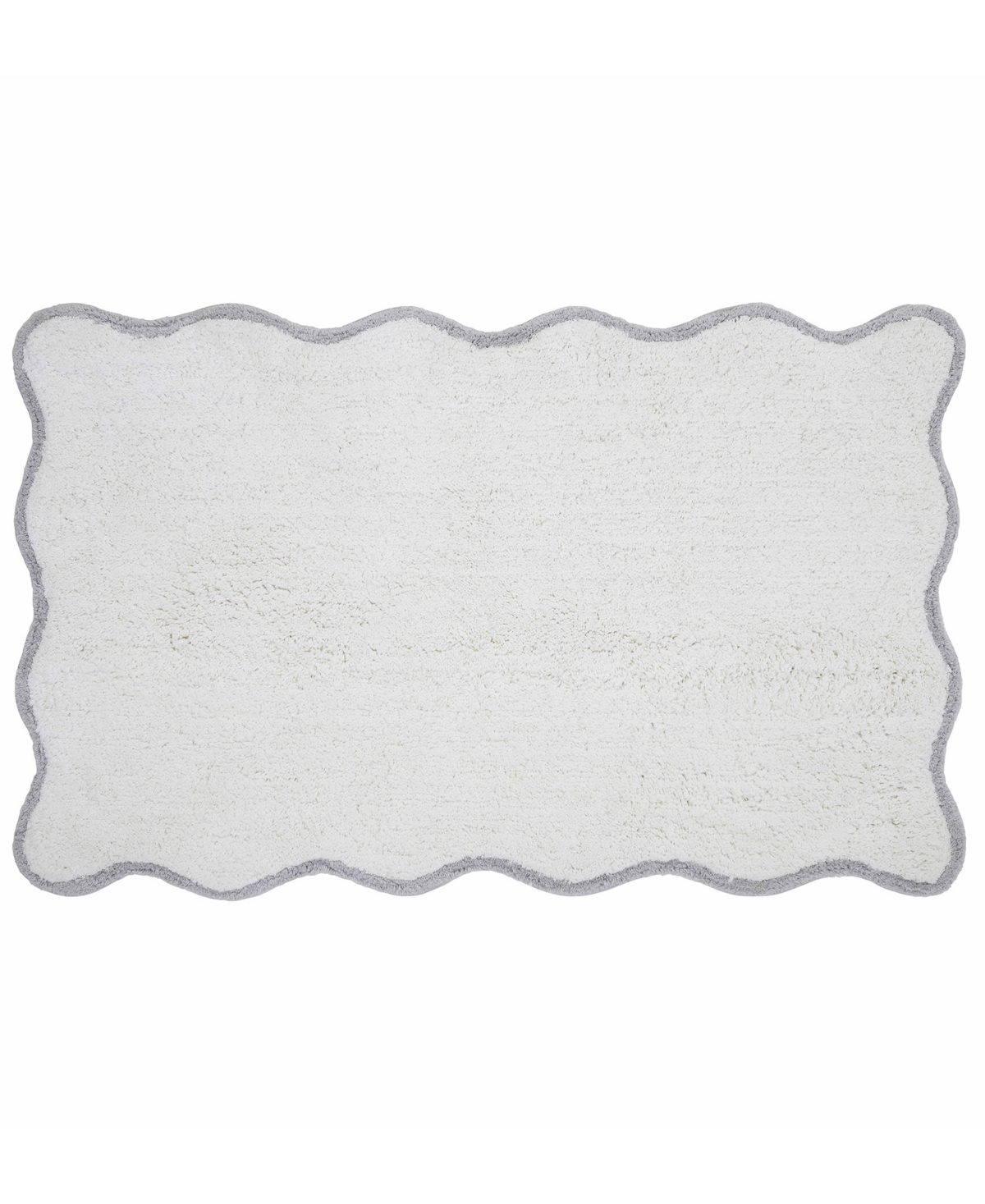 Vcny Home Scallop Cotton Bath Rug, 21" X 34" In Gray