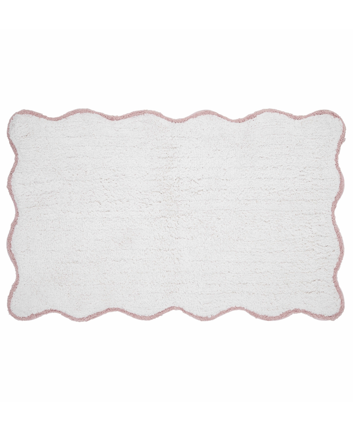 Vcny Home Scallop Cotton Bath Rug, 21" X 34" In Pink