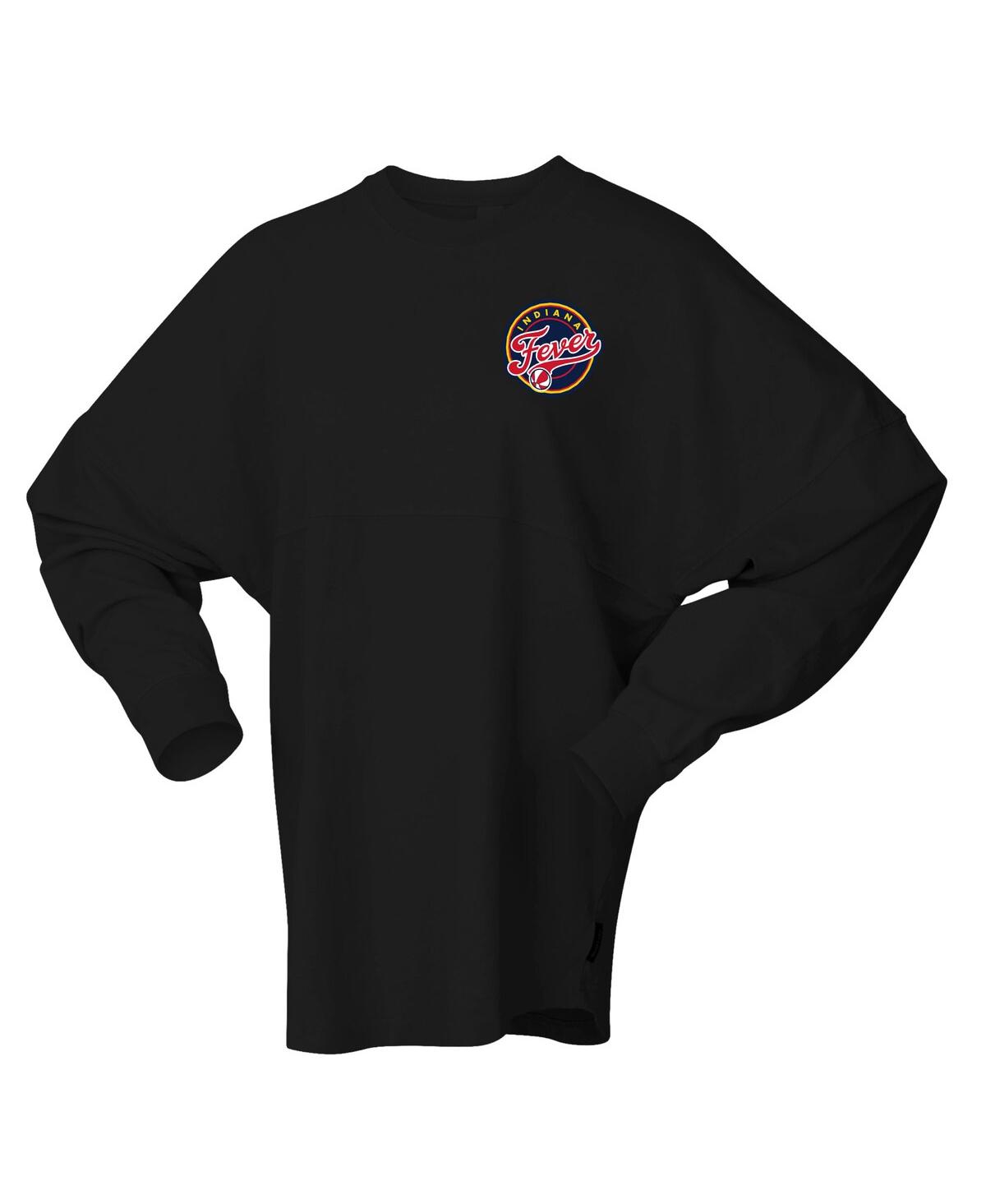 Spirit Jersey Women's Black Indiana Fever Oversized Preppy City Long Sleeve T-Shirt