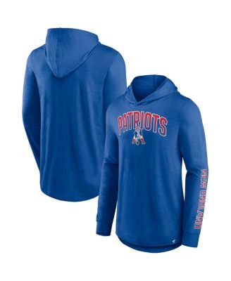 Fanatics - Men's Royal New England Patriots Front Runner Long Sleeve Hooded T-Shirt