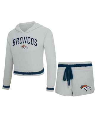 Concepts Sport - Women's Gray Denver Broncos Whitley Long Sleeve Hoodie Top and Shorts Set