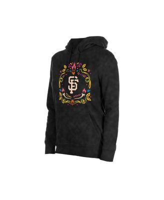 Women's Black San Francisco Giants Día de Muertos Mineral Wash Hoodie Sweatshirt