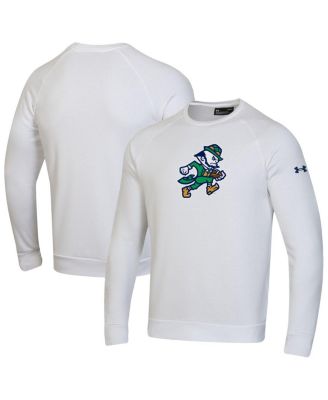 Under Armour - Men's White Notre Dame Fighting Irish Leprechaun Rival Fleece Sweatshirt