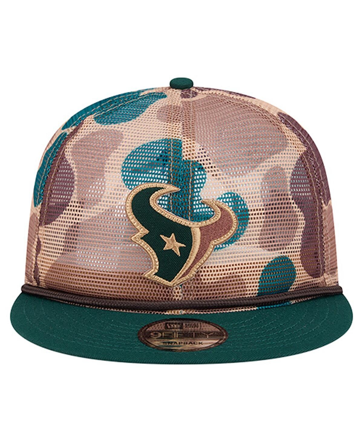 New Era Men's Camo Houston Texans Duck Camo 9fifty Snapback Hat In Brown