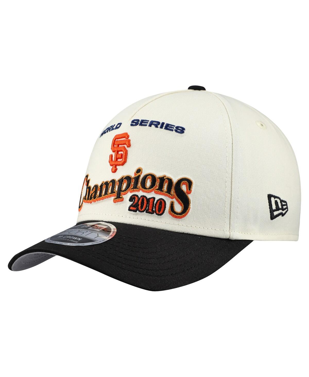 New Era Men's Cream/black San Francisco Giants World Series 9forty M-crown A-frame Adjustable Hat In White
