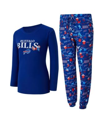Concepts Sport - Women's Royal Buffalo Bills Chestnut Long Sleeve T-Shirt and Pants Sleep Set