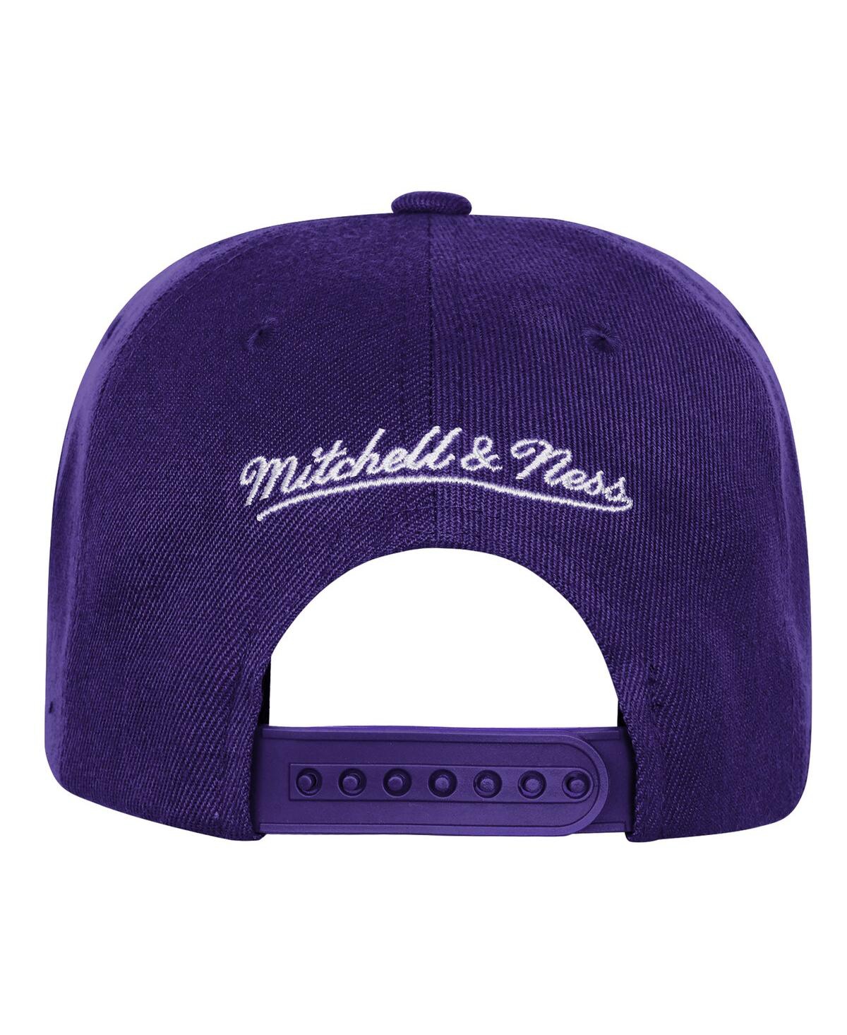 Mitchell & Ness Big Boys And Girls Purple Los Angeles Lakers 50th Anniversary Duo Front Snapback Hat In Yellow