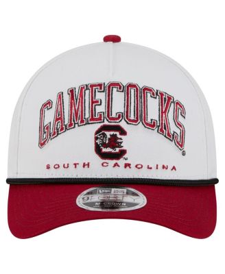 Men's White/Garnet South Carolina Gamecocks Arch Two-Tone Rope 9FORTY A-Frame M-Crown Adjustable Hat
