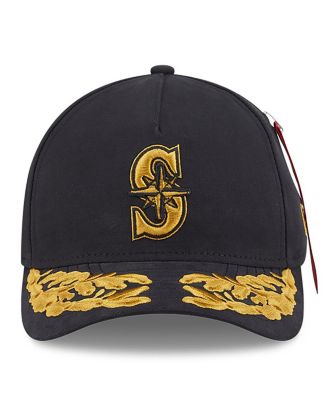 x Alpha Industries Men's Black Seattle Mariners A-Frame 9FORTY Adjustable Hat