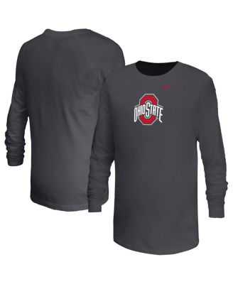 Nike - Big Boys and Girls Anthracite Ohio State Buckeyes Legend Logo Dri-FIT Long Sleeve T-Shirt