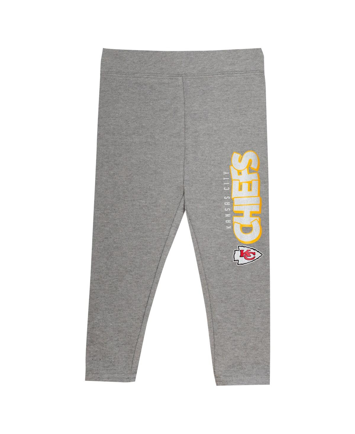 Outerstuff Toddler 2-piece Kansas City Chiefs Club House Long Sleeve Hoodie Top And Leggings Set In Gray