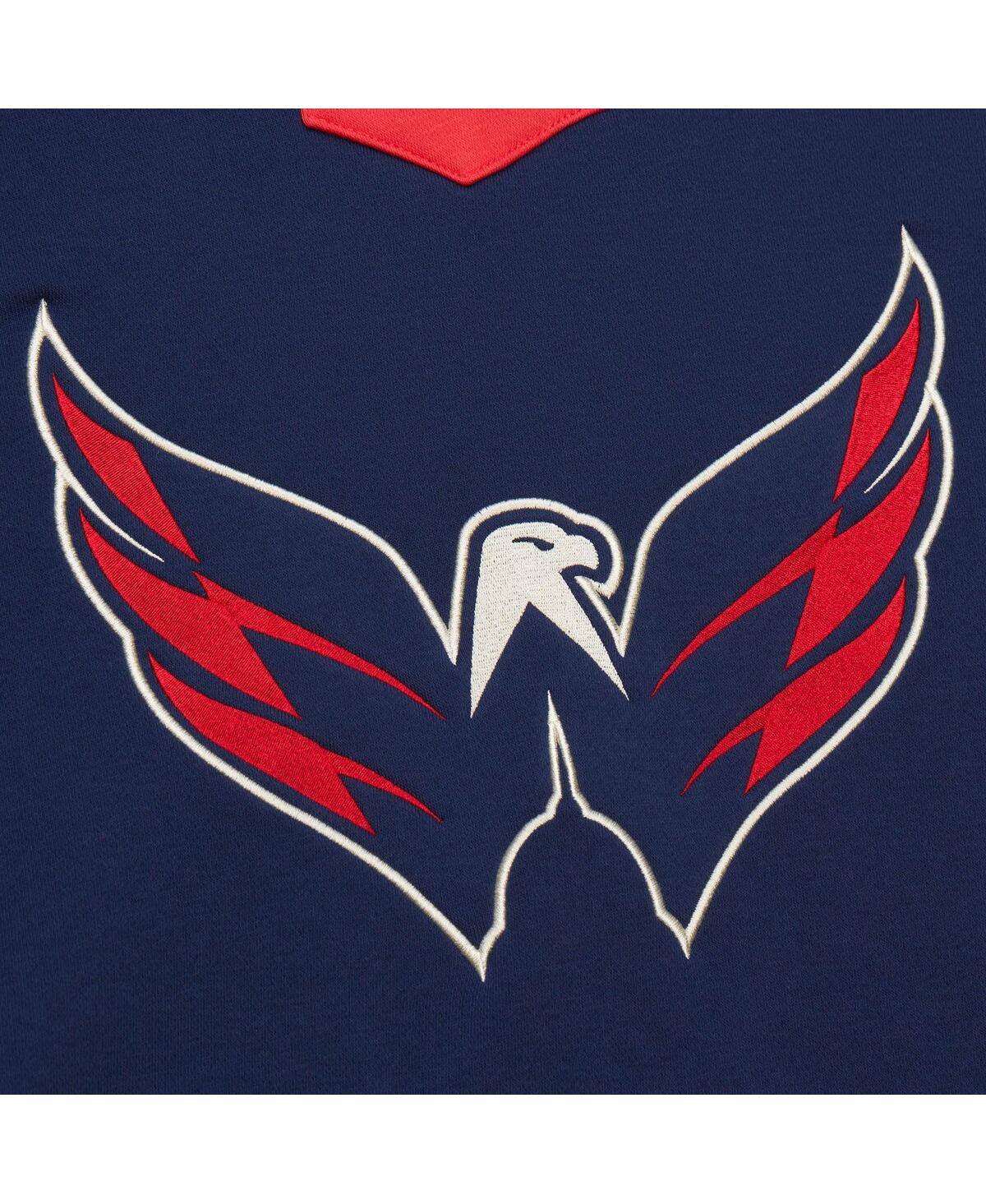 Mitchell & Ness Men's Navy Washington Capitals Heritage Lace-up Pullover Sweatshirt In Multi