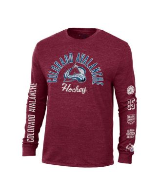 Men's Burgundy Colorado Avalanche Multi-Logo Tri-Blend Long Sleeve T-Shirt