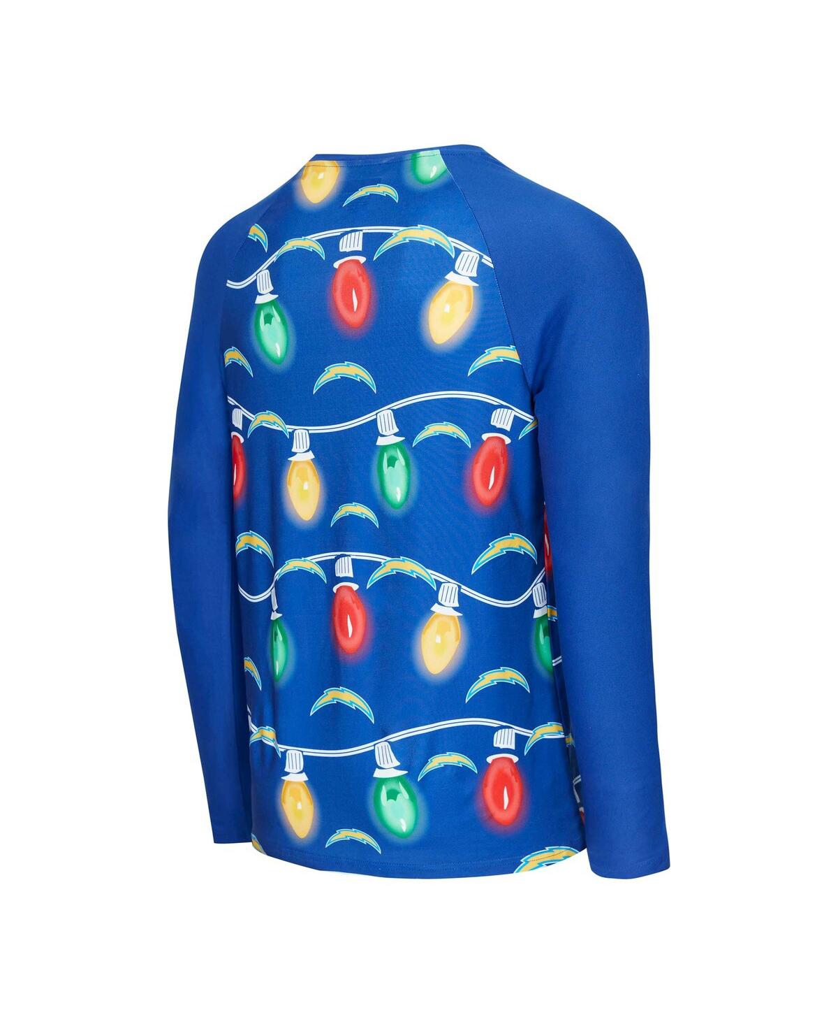 Concepts Sport Men's 2-piece Royal Los Angeles Chargers Garland Knit Raglan Long Sleeve Top And Pants Set In Blue
