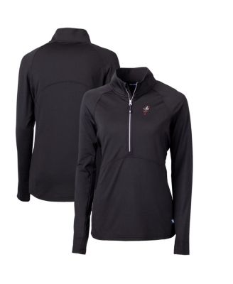 Cutter & Buck - Women's Black Ohio State Buckeyes Adapt Eco Knit Stretch Half-Zip Pullover Sweatshirt