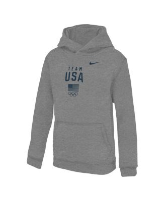 Big Boys and Girls Gray Team USA Primary Club Fleece Hoodie