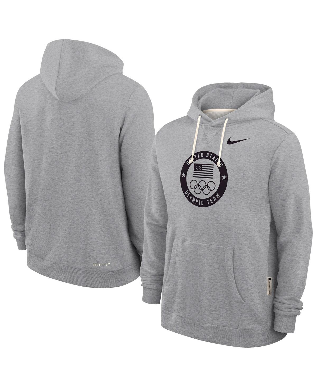 Nike Men's Heather Gray Team Usa Standard Issue Dri-fit Hoodie