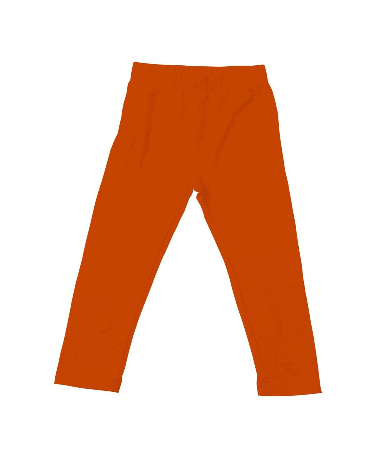 Wes & Willy Baby Girls 2-piece Oatmeal Clemson Tigers Ruffle Raglan Long Sleeve T-shirt And Leggings Set In Brown